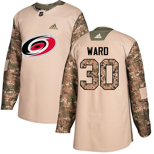 Adidas Hurricanes #30 Cam Ward Camo Authentic Veterans Day Stitched NHL Jersey